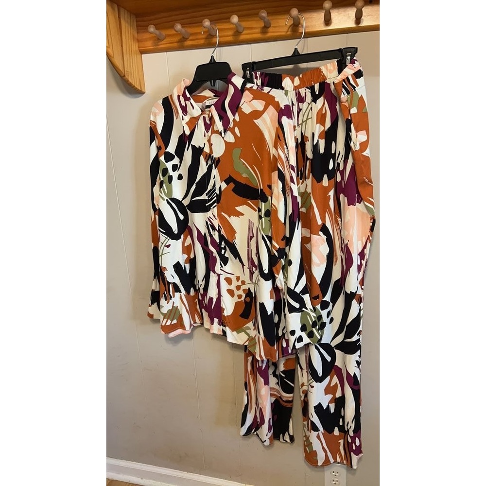 Eloquii Elements Abstract Print Two-Piece Set